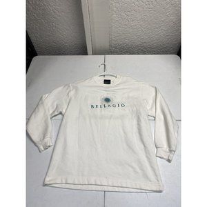 Vintage Unisex Original BELLAGIO Sweatshirt Pull Over Size Medium White Bc